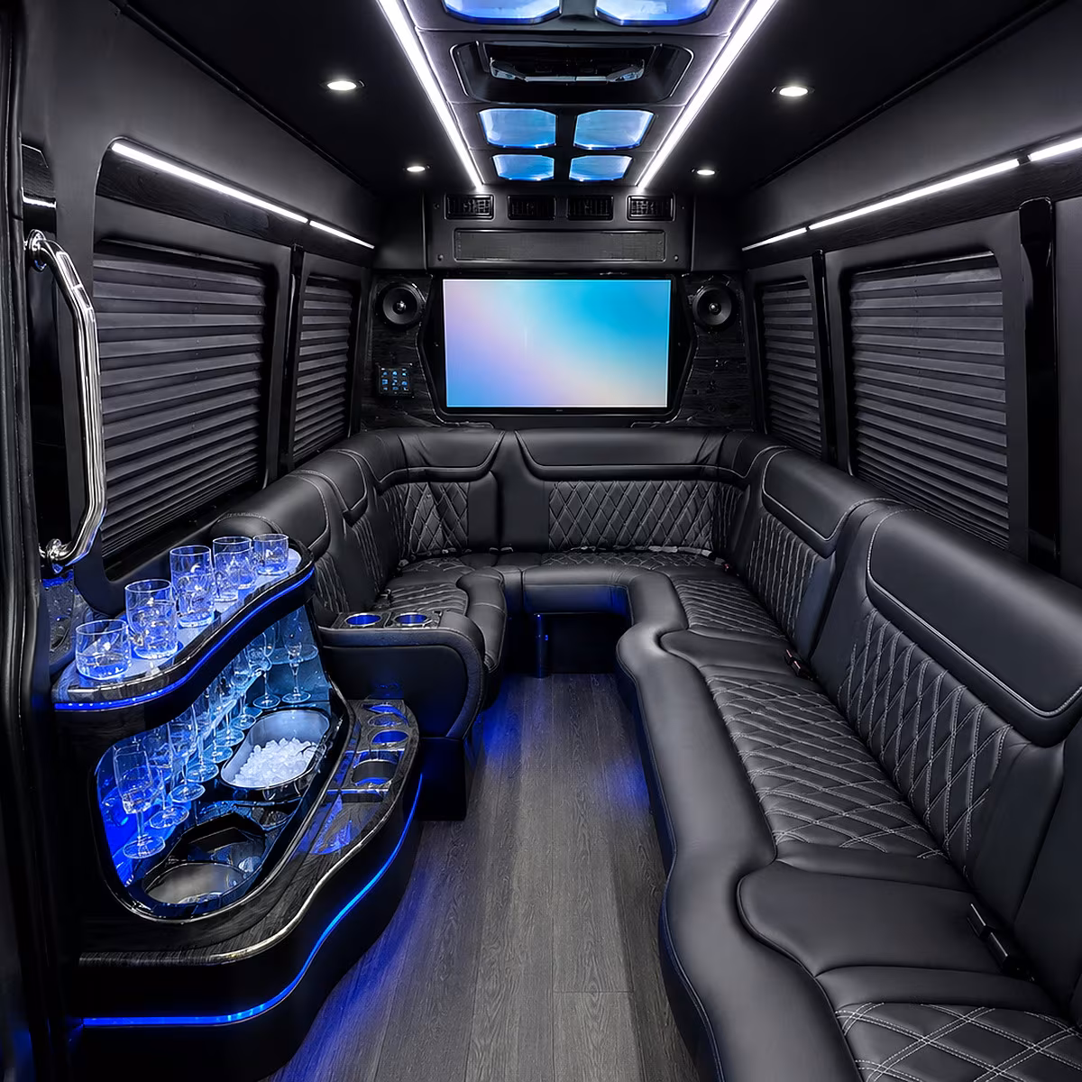 auburn party bus rental interior